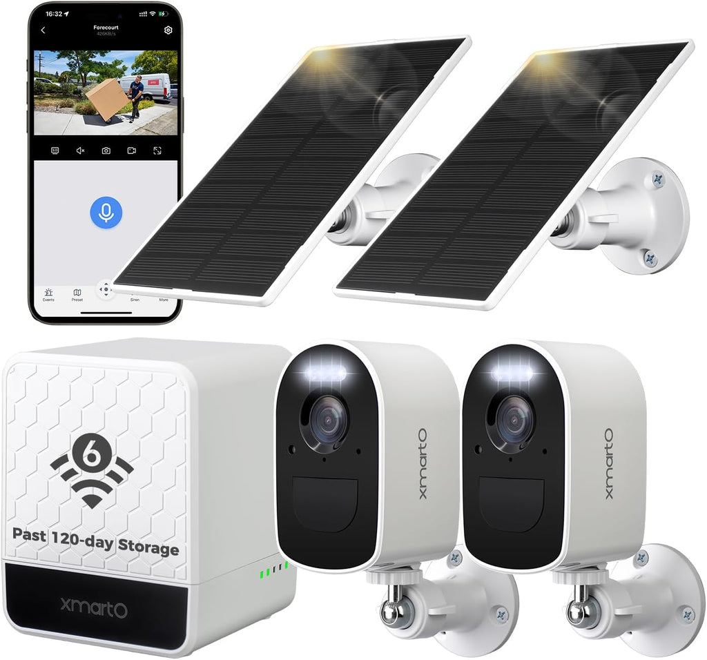 Solar-Powered Indoor & Outdoor Home Security Camera System