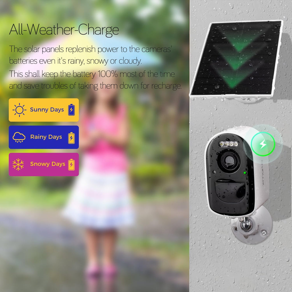 Solar-Powered Indoor & Outdoor Home Security Camera System