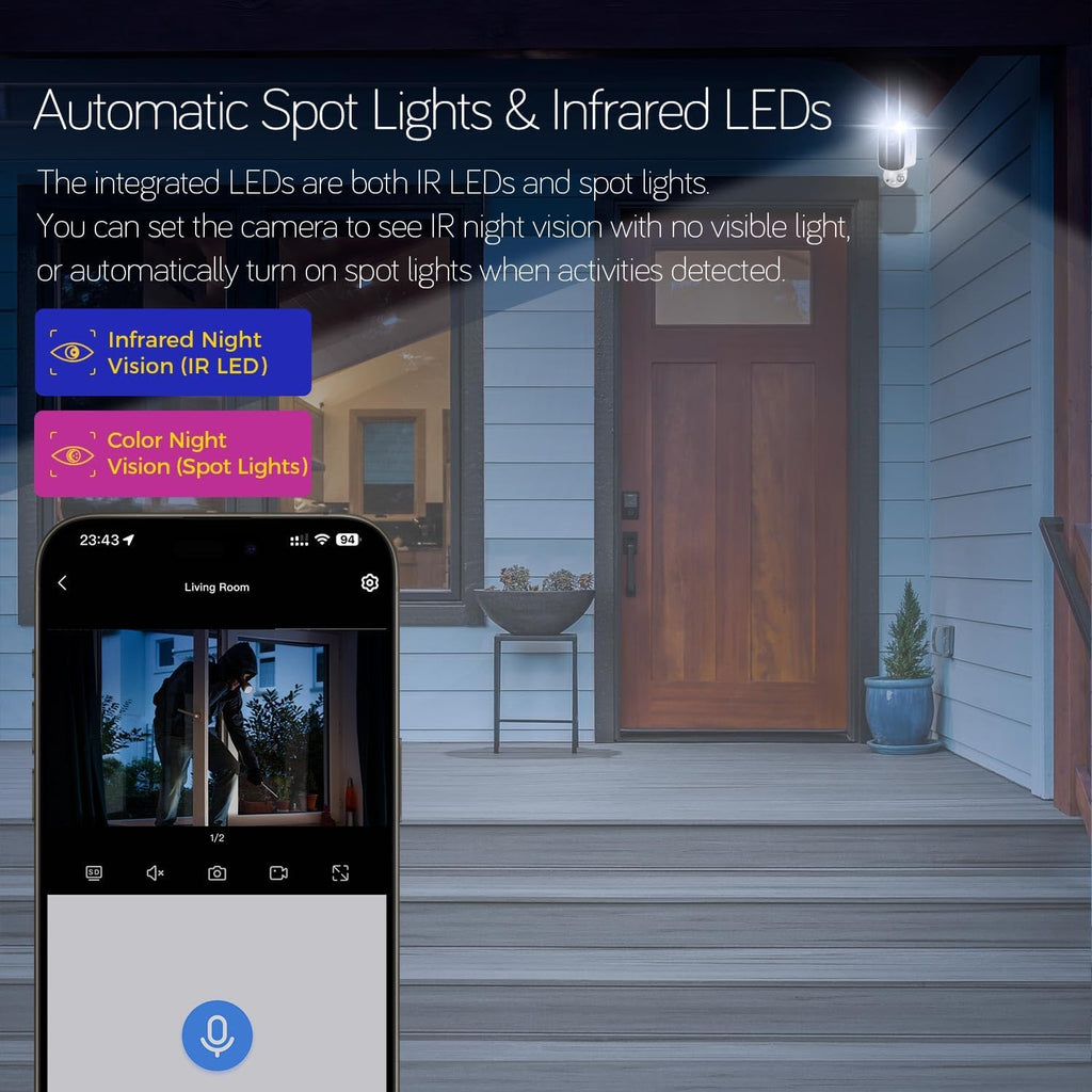 Solar-Powered Indoor & Outdoor Home Security Camera System
