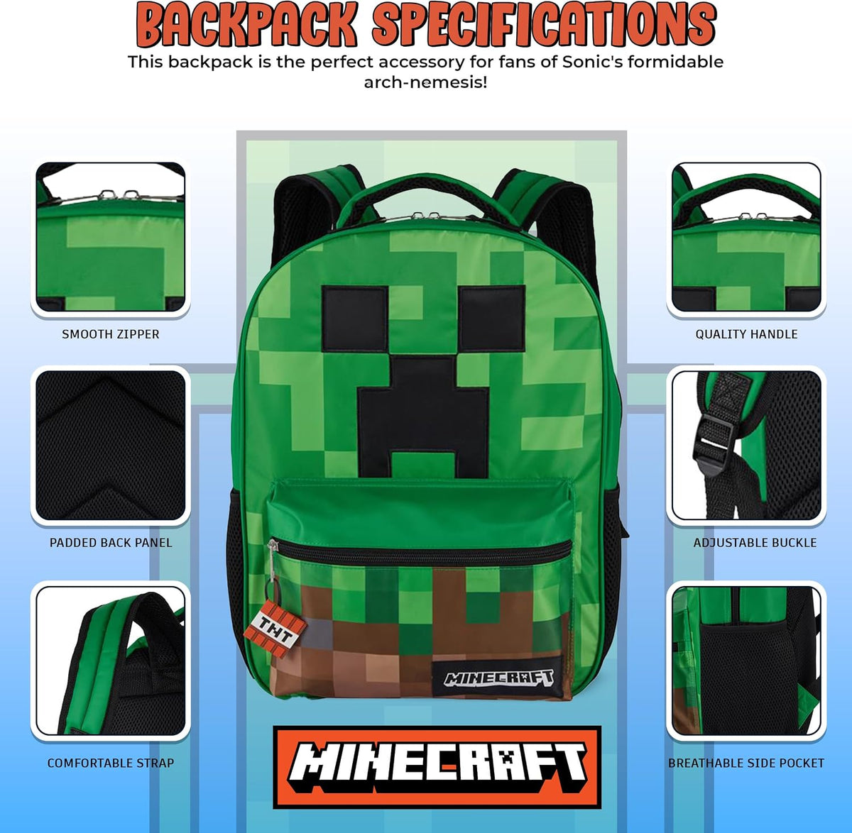 Unisex Minecraft Backpack