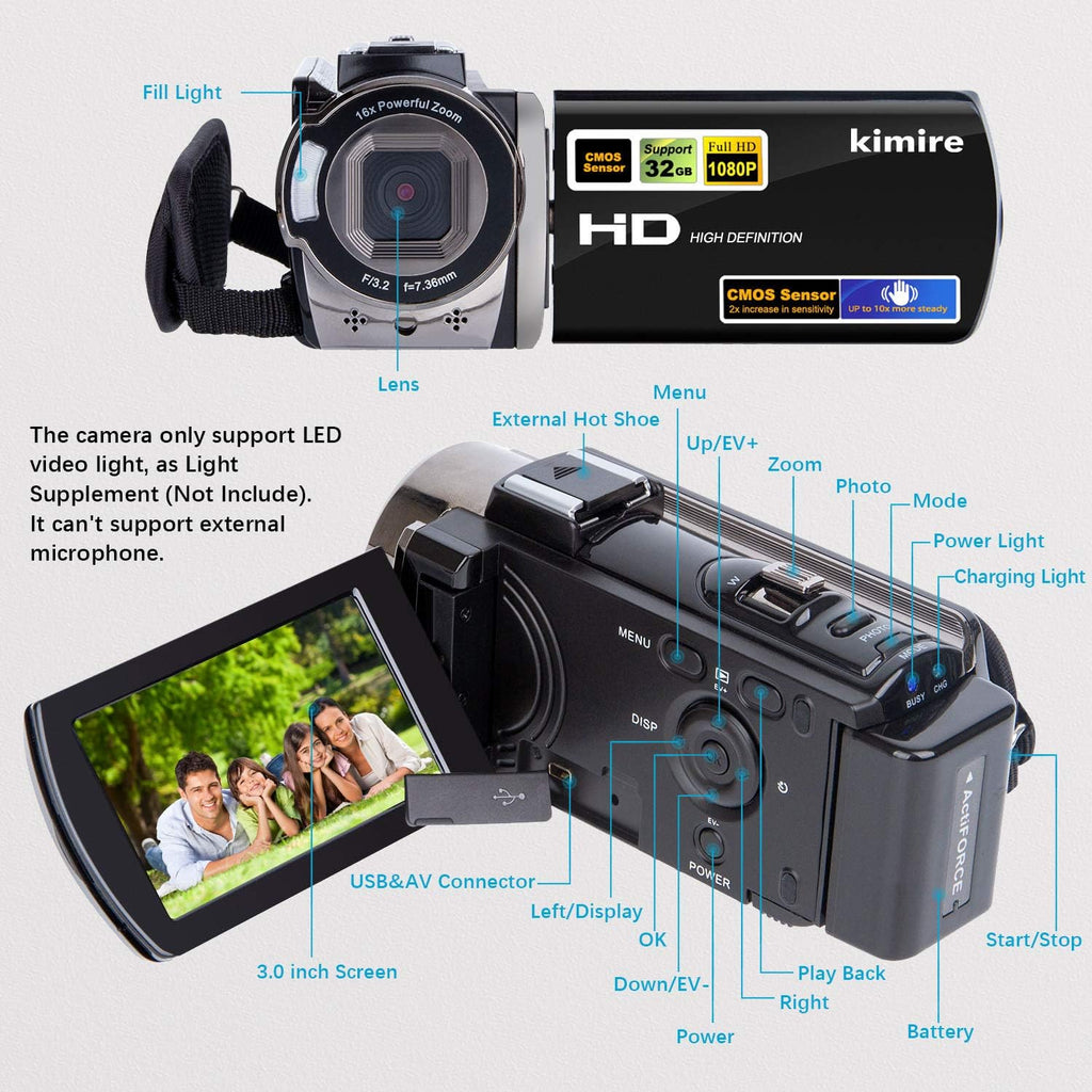 Video Camera Recorder Full HD 1080p