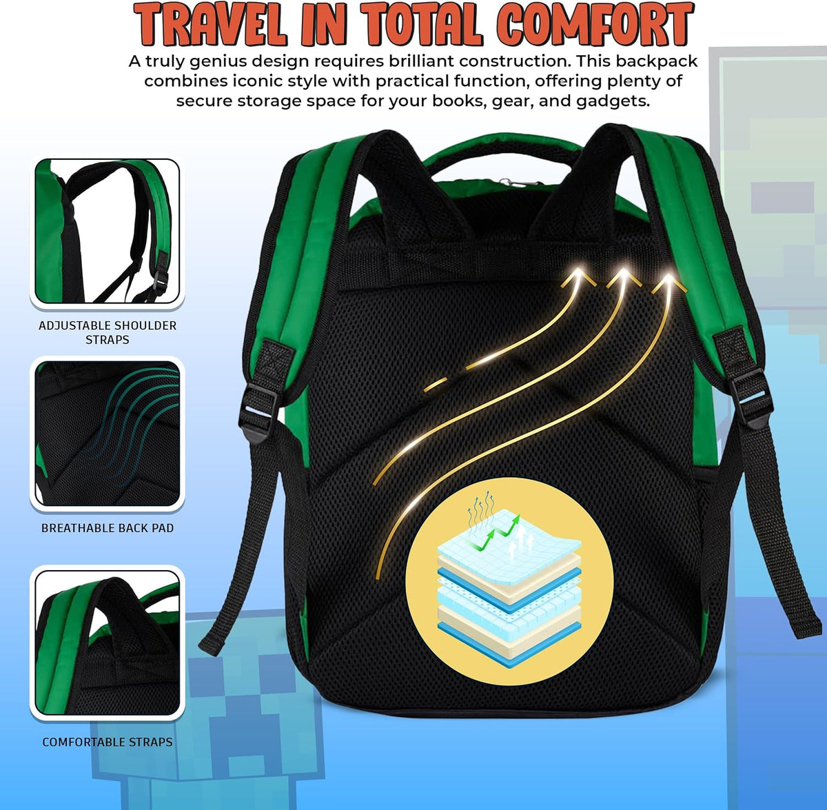 Unisex Minecraft Backpack