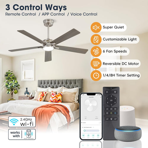 60" Smart Ceiling Fan with Lights